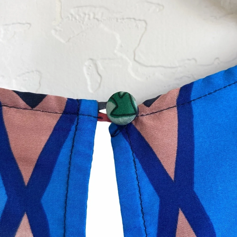 J. Crew Multicolor Geometric Short Sleeve Blouse